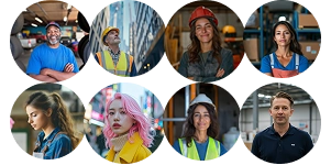 collage of profile shots of employees