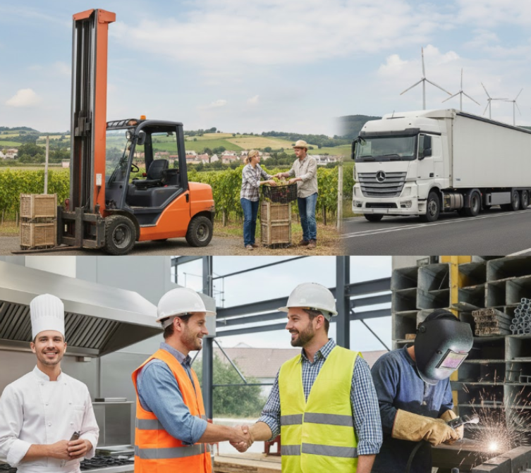 Collage shot of Blue-collar workers