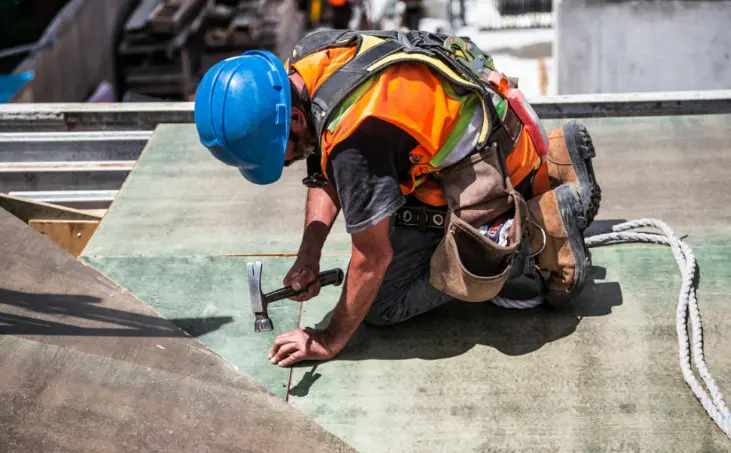 Construction worker working at construction site