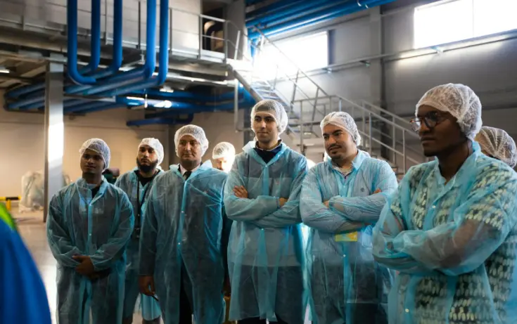 production line worker team photo
