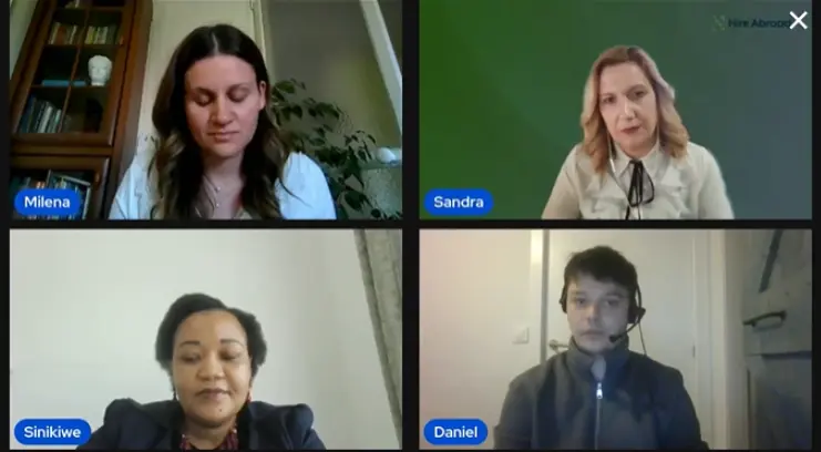 screenshot from Hire Abroad's second webinar