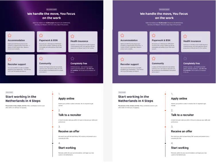 Hire Abroad's recruiter site design screenshot