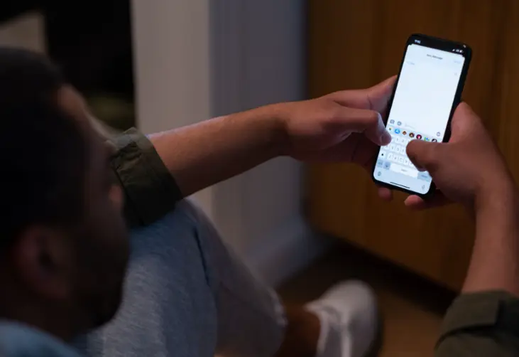 person looking at his phone