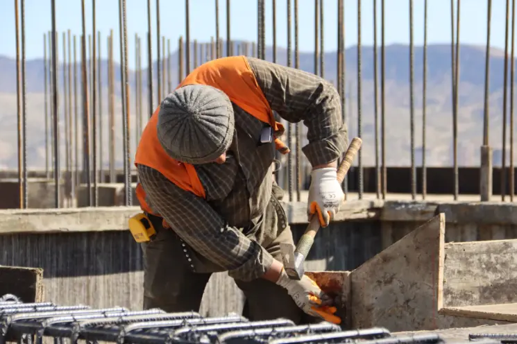 Construction worker working at construction site