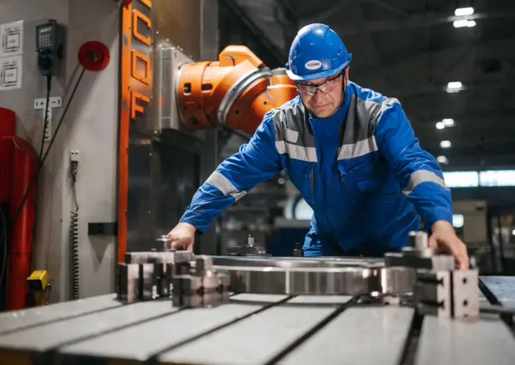 man working on machine