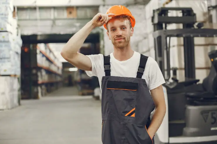 Logistics worker during break