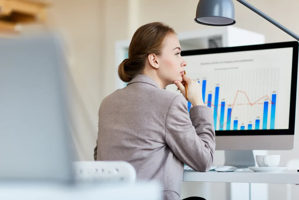 Staffing agency expert looking at finances and metrics