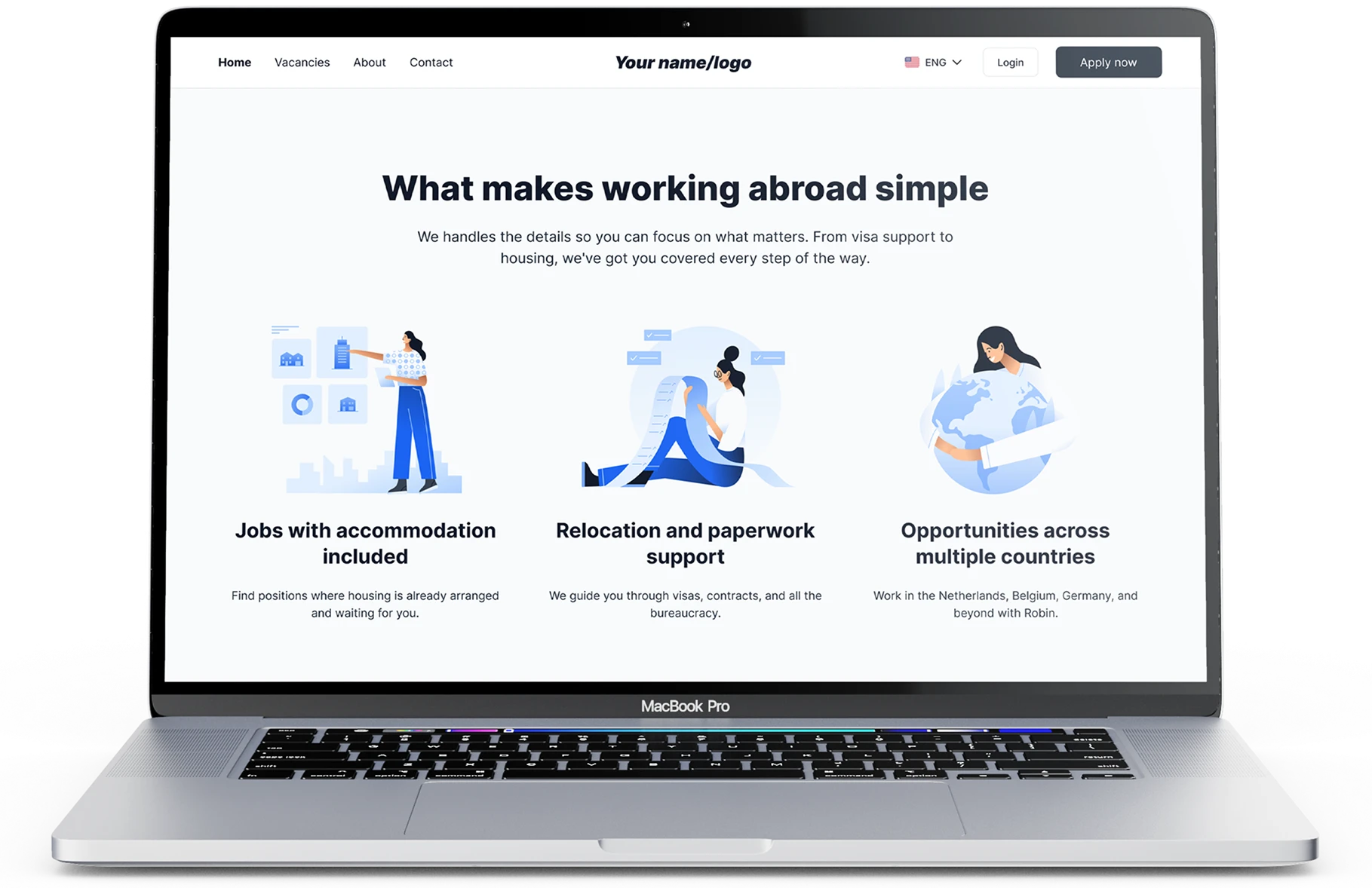 hireabroad partners website on macbook