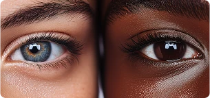 white and black person